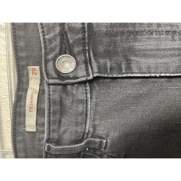 Levis Women's Jeans 711 Skinny Women's 29 Black Pants Ankle - Picture 3 of 8